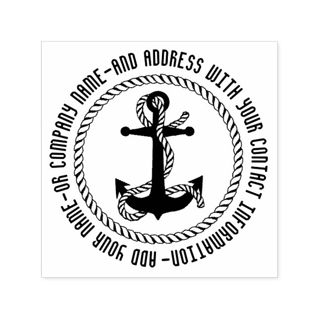 Anchor and Rope Name and Address Self-inking Stamp (Design)