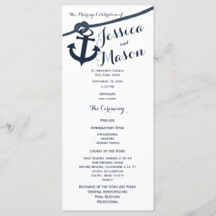 Anchor and Rope Wedding Program