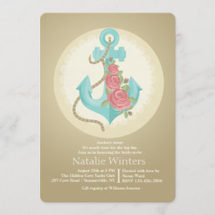 Anchor and Roses Invitation