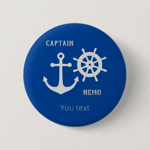 Anchor and Rudder  2 Inch Round Button