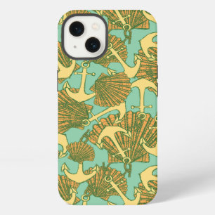 Anchor And Shells In Vintage Style Pattern iPhone 13 Case