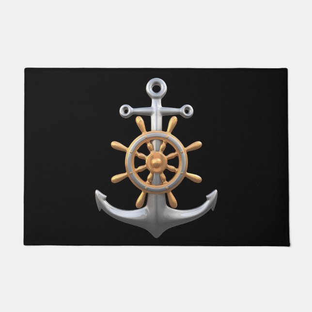 Anchor and Ship's Wheel Doormat (Front)