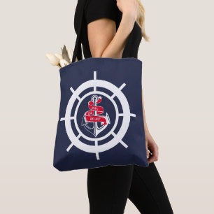 Anchor and steering wheel tote bag