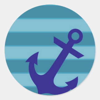 Anchor and Stripes Classic Round Sticker