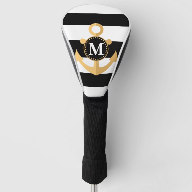 Anchor and Stripes Golf Head Cover (Front)
