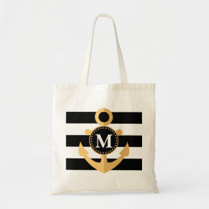Anchor and Stripes Tote Bag