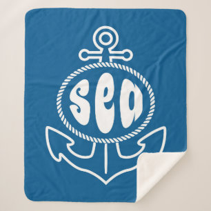 Anchor And The Sea Sherpa Blanket