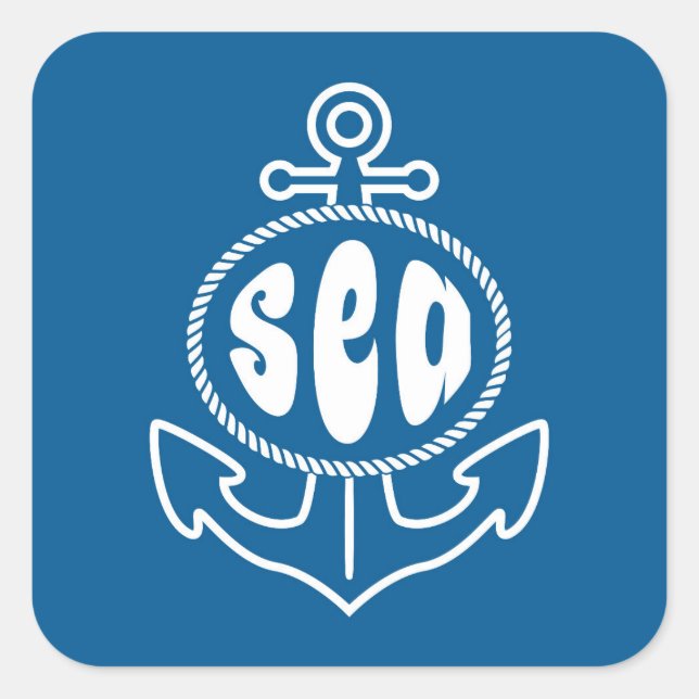 Anchor And The Sea Square Sticker (Front)