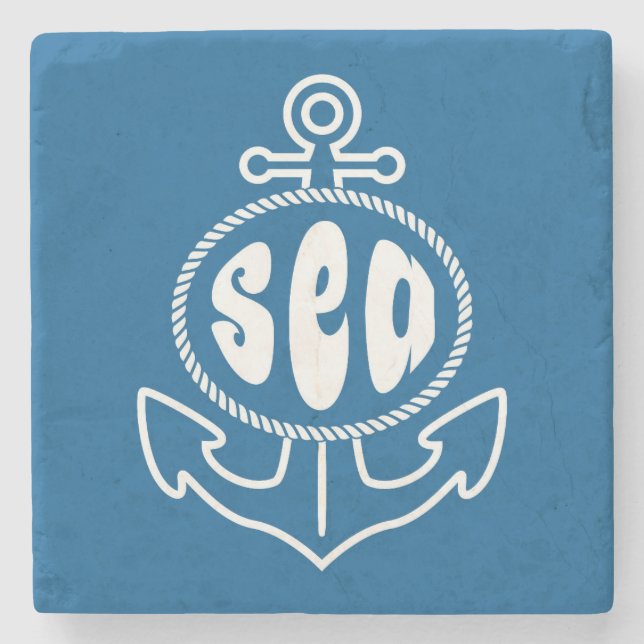 Anchor And The Sea Stone Coaster (Front)