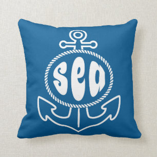 Anchor And The Sea Throw Pillow