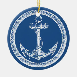 Anchor and Wreath Ceramic Ornament
