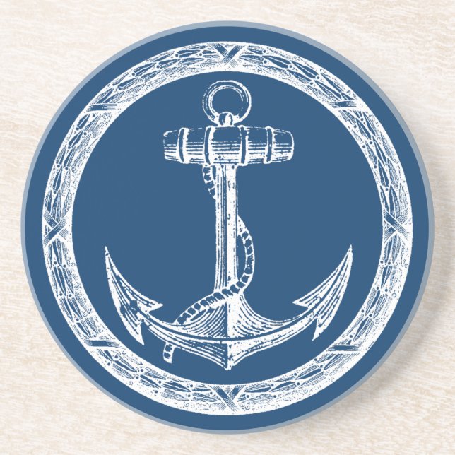 Anchor and Wreath Coaster (Front)