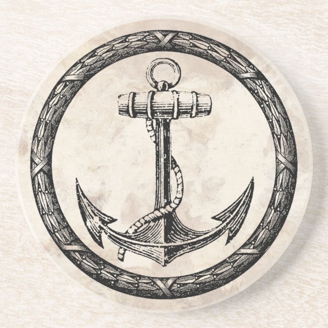 Anchor and Wreath Coaster (Front)