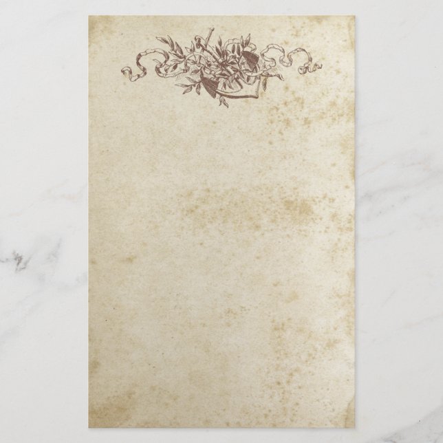 Anchor Antique Stained Floral Stationery Paper (Front)
