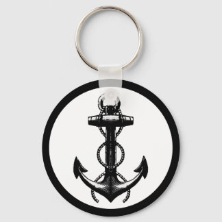Anchor black and white keychain