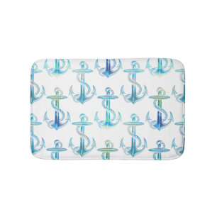 Anchor Blue Green Bath Rug