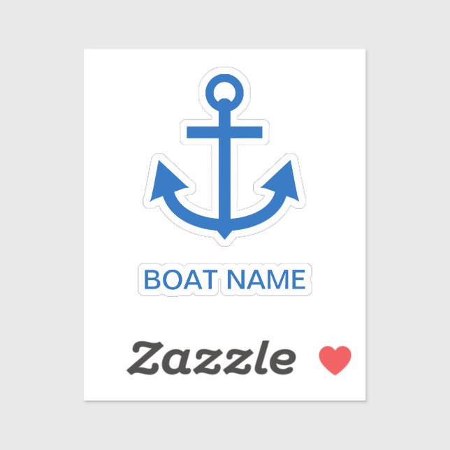 Anchor Blue Personalized Your Boat Name (Sheet)