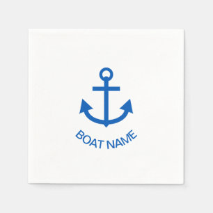 Anchor Blue Personalized Your Boat Name Napkin