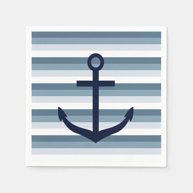 Anchor Blue Stripes Napkin (Front)