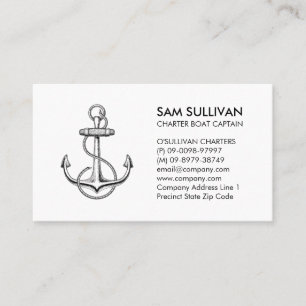 Anchor Boat Charter Fishing Business Card