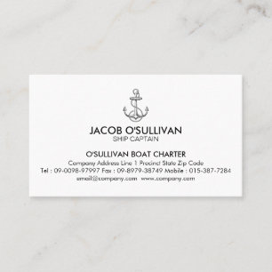 Anchor Boat Charter Fishing Business Card