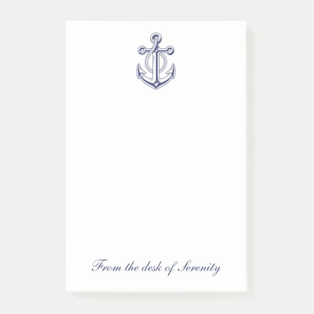 Anchor Boat Sailor Ocean Nautical Personalized  Post-it Notes (Front)