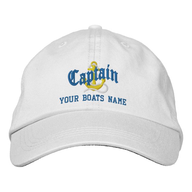 Anchor Captains motive sailing embroidered basebal Hat (Front)