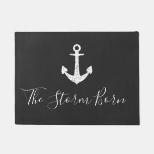 Anchor Chalk Board Family Name Doormat