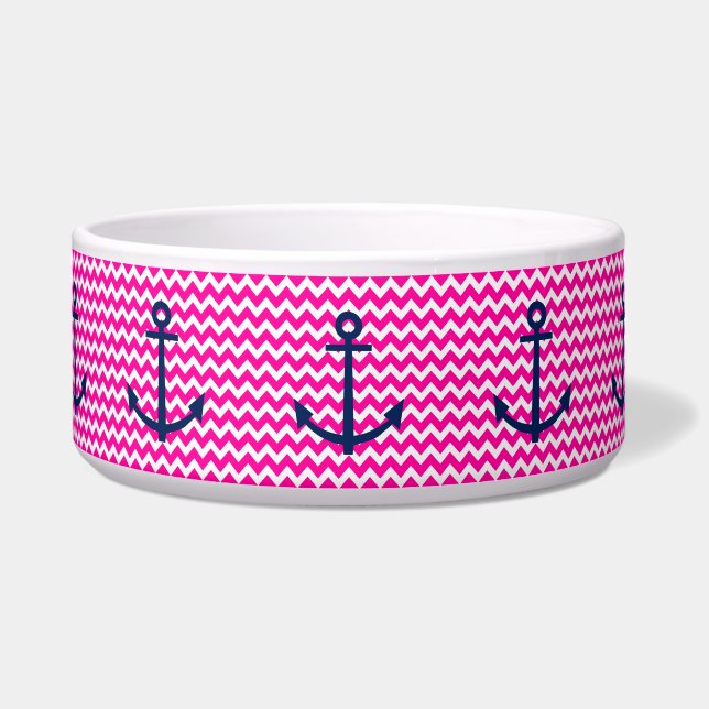 Anchor Chevron Nautical Pink and Navy (Front)