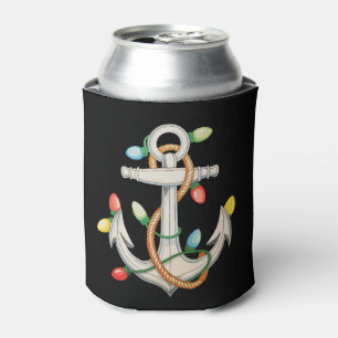 Anchor Christmas Xmas Lights Sailing Cruise Boat Can Cooler