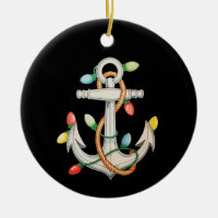 Anchor Christmas Xmas Lights Sailing Cruise Boat