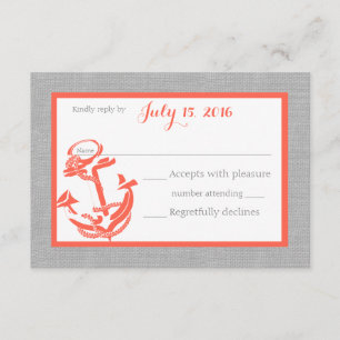 Anchor Coral and Grey Response Card