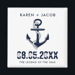 Anchor Cruise Ship Wedding Favour Magnets<br><div class="desc">Customizable wedding on a cruise ship nautical anchor wedding favour magnets. Customize with your names,  wedding date and ship name. A great gift to send you wedding guests home with to remind them of your wedding cruise.</div>
