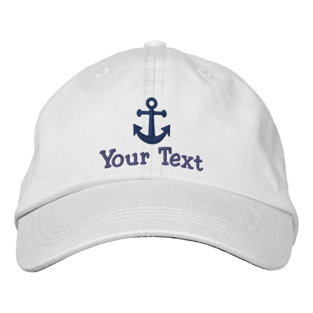 Anchor Custom Name Embroidered Hat (Front)
