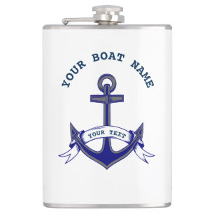 Anchor Custom Nautical Navy Flask