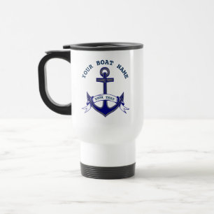 Anchor Custom Nautical Navy Travel Mug