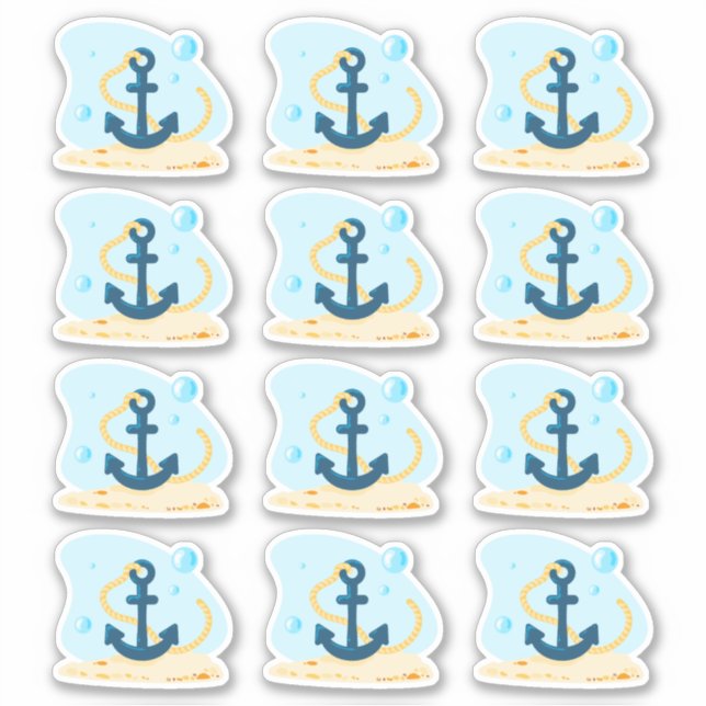 Anchor. Cute underwater world. Ocean life (Front)