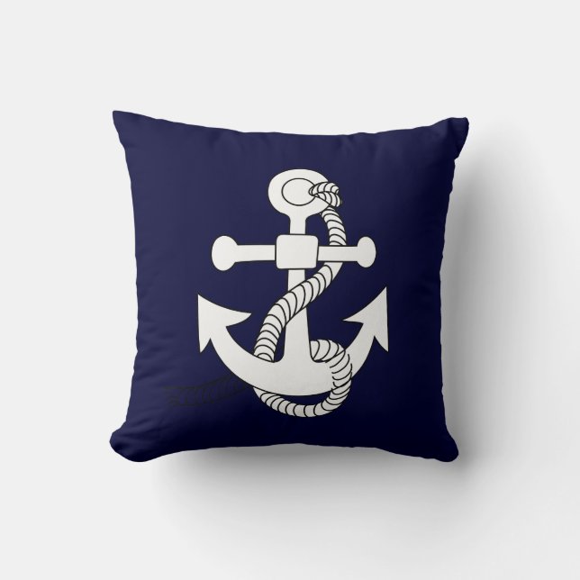 Anchor design throw pillow (Front)