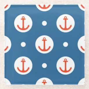 Anchor Dots Glass Coaster