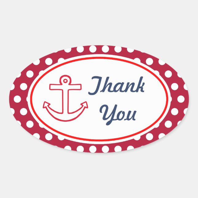 Anchor Dots Thank You Stickers (Front)