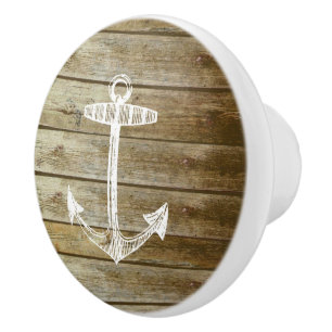 Anchor Faux Wood Nautical Drawer knob