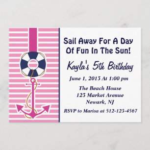 Anchor Girl Invitation