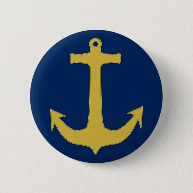 Anchor gold + your background & ideas 2 inch round button (Front)