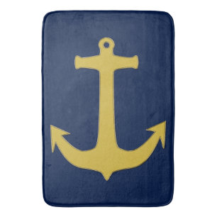 Anchor gold + your background & ideas bath mat