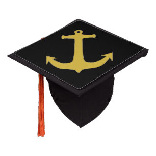 Anchor gold + your background & ideas graduation cap topper