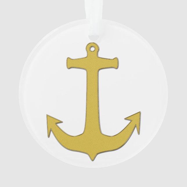 Anchor gold + your background & ideas ornament (Back)