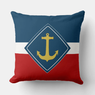 Anchor gold + your background & ideas throw pillow