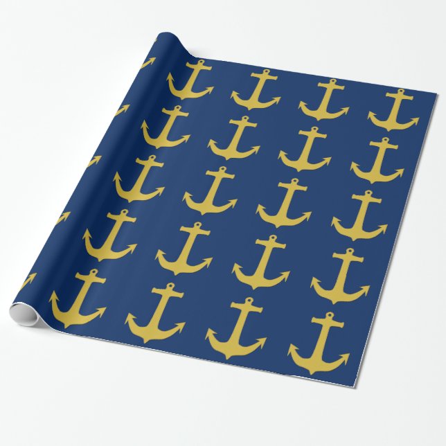 Anchor gold + your background & ideas wrapping paper (Unrolled)