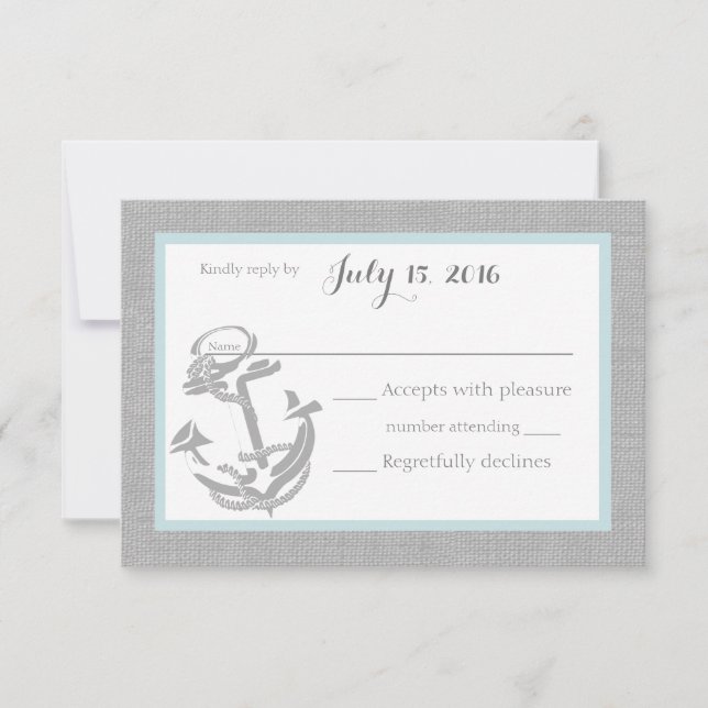 Anchor Grey Nautical Response Card (Front)