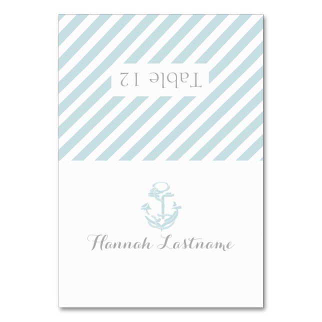 Anchor Grey Nautical Seating Card (Front)